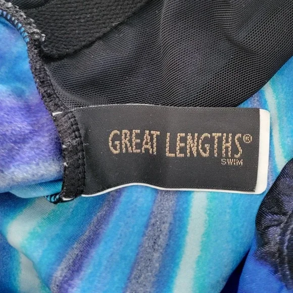 Great Lengths Swimsuit Womens 16 Black Blue One Piece Beach Bathing Suit - Picture 8 of 9